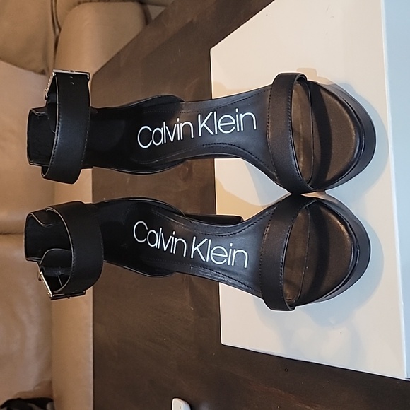 Calvin Klein Shoes - Calvin Klein Black Ankle Strap Heels